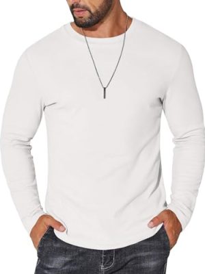 Thermal Shirts for Men Long Sleeve T Shirt Casual Basic Shirts Stretch Crew Neck Undershirts
