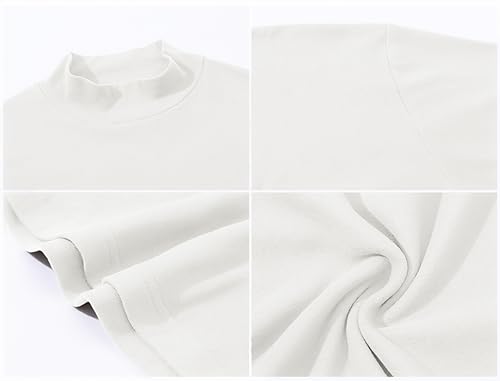 Men's Casual Slim Fit Half Turtleneck Shirts Basic Long Sleeve Undershirt Top Knitted Pullover