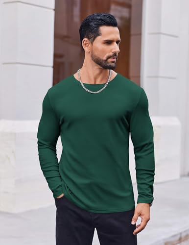 Thermal Shirts for Men Long Sleeve T Shirt Casual Basic Shirts Stretch Crew Neck Undershirts