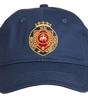 Men’s Classic 100% Cotton Twill Baseball Cap - Woven Logo One-Size Adjustable Hat, Navy Classic