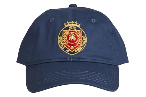 Men’s Classic 100% Cotton Twill Baseball Cap - Woven Logo One-Size Adjustable Hat, Navy Classic