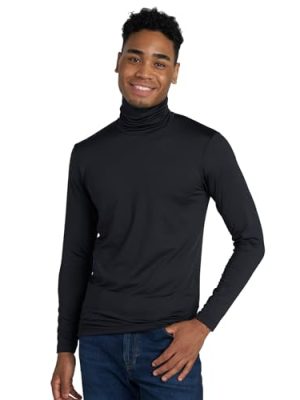 Mens Thermal Turtleneck Underwear Top Fleece Long Sleeve Shirt Base Layer Undershirt Lightweight Midweight M122/M124