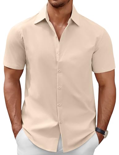 Men's Short Sleeve Button Down Casual Shirts for Men Summer Untucked Shirts