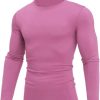 Mens Mock Neck T Shirts Pullover High Neck Turtleneck Premium Long Sleeve Sweaters for Men