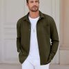 Mens Long Sleeve Button Down Shirts Wrinkle Free Untucked Shirts Casual Dress Shirt for Men
