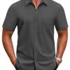 Men's Short Sleeve Button Down Shirts Casual Dress Shirts for Men Untucked Shirt with Pocket