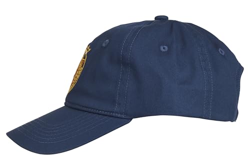 Men’s Classic 100% Cotton Twill Baseball Cap - Woven Logo One-Size Adjustable Hat, Navy Classic