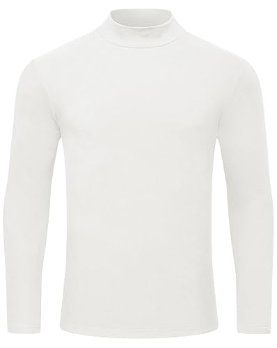 Men's Casual Slim Fit Half Turtleneck Shirts Basic Long Sleeve Undershirt Top Knitted Pullover
