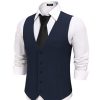 Men's Business Suit Vests Slim Fit Formal Dress Waistcoat Groomsman Vest For Wedding