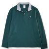 Mens Classic Fit Contrast Collar Quarter Zip Cotton Sweatshirt,