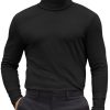 Mens Turtleneck Shirts Slim Fit Shirt Tops Lightweight Pullover Thermal Sweater Casual Long Sleeve Shirt