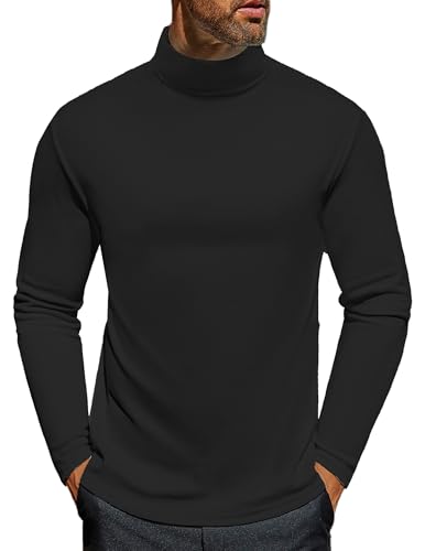 Men's Turtleneck Long Sleeve Turtle Neck Shirts Basic Lightweight Undershirt Thermal Pullover Sweater S-XXL