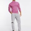 Mens Mock Neck T Shirts Pullover High Neck Turtleneck Premium Long Sleeve Sweaters for Men