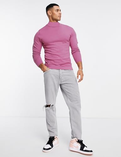 Mens Mock Neck T Shirts Pullover High Neck Turtleneck Premium Long Sleeve Sweaters for Men