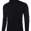 Men's Turtle Neck Pullover Wool Blend Lightweight Cable-Knit Pullover Sweater
