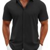 Men's Button Down Shirts Short Sleeve Casual Summer Beach Shirts Vacation Wedding Shirts