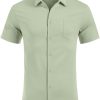 Mens Button Down Shirt Short Sleeve Causal Beach Shirts Summer Shirts with Pocket