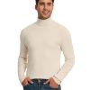 2 Pack Men's Turtleneck Sweater Slim Fit Knitted Basic Tops Lightweight Long Sleeve Ribbed Casual Pullover Top