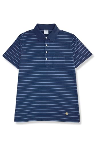Mens Slim Fit Soft Knit Cotton Pocket Four Button Polo Shirt,