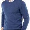Men's Crew Neck Sweater Slim Fit Lightweight Sweatshirts Knitted Pullover for Casual Or Dressy Wear