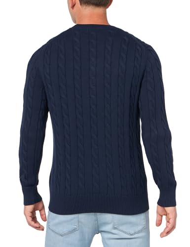 Men's Cotton Cable Crew Neck Sweater