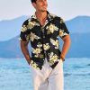 Hawaiian Shirt for Men Short Sleeve Floral Button Down Shirt Tropical Casual Summer Beach Shirts