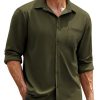 Mens Long Sleeve Button Down Shirts Wrinkle Free Untucked Shirts Casual Dress Shirt for Men