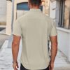 Mens Short Sleeve Dress Shirts Wrinkle Free Casual Button Down Shirts Summer Untucked Dress Shirt