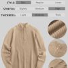 Mens Quarter Zip Sweater Casual Slim Fit Pullovers Sweaters Knit Twill Texture Pullover