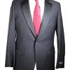 Fitzgerald One Button Black Tuxedo Suit Size 36 Short Black