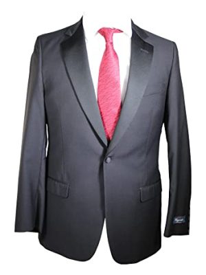 Fitzgerald One Button Black Tuxedo Suit Size 36 Short Black