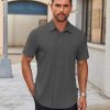 Men's Short Sleeve Button Down Shirts Casual Dress Shirts for Men Untucked Shirt with Pocket