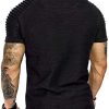 Men's Muscle T-Shirt Pleated Raglan Sleeve Bodybuilding Gym Tee Short Sleeve Fashion Workout Shirts Hipster Shirt
