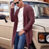 Mens Shawl Collar Long Cardigan Knit Ruffle Fashion Sweater Drape Cape