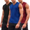 Men's 3 Pack Workout Tank Tops Gym Sleeveless Shirts V Neck Bodybuilding Muscle Tee Shirt