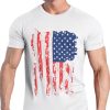 41FnVtuxPHL.jpg Men's Short Sleeve Loose fit Basic T-Shirt Active Performance Sports Tee Flag
