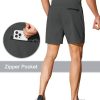 Men's Running Athletic Shorts 5 Inch 2 Pack Gym Workout Shorts Fitted Exercise Hiking Shorts with Zipper Pocket