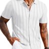 Men's Knit Polo Shirt Vintage Button Down Shirt Short Sleeve Hawaiian Shirt 2025 Summer Fashion Beach Shirts