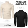 2 Pack Men's Turtleneck Sweater Slim Fit Knitted Basic Tops Lightweight Long Sleeve Ribbed Casual Pullover Top