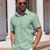 Mens Button Down Short Sleeve Shirt Casual Dress Shirt Untucked Summer Shirts with Pocket