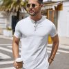 Mens Henley Shirts Short Sleeve Casual Button Down Shirts Lightweight Summer Basic Tee