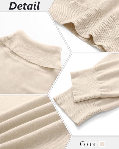 2 Pack Men's Turtleneck Sweater Slim Fit Knitted Basic Tops Lightweight Long Sleeve Ribbed Casual Pullover Top