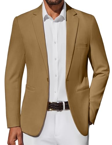 Men's Casual Blazer Lightweight Sport Coat One Button Suit Jacket