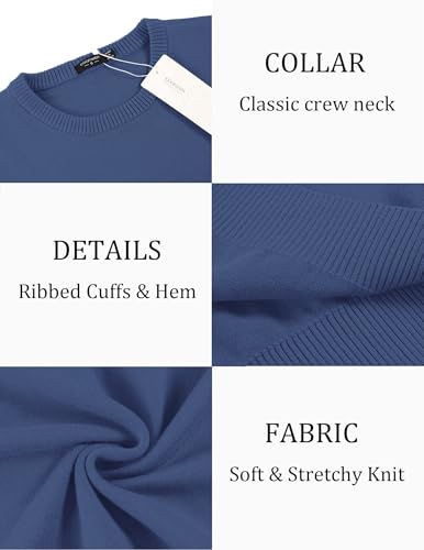 Men's Crew Neck Sweater Slim Fit Lightweight Sweatshirts Knitted Pullover for Casual Or Dressy Wear