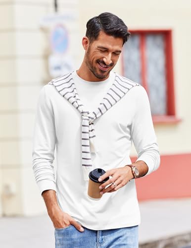COOFANDY Mens Long Sleeve Tee Shirts Stretch Crew Neck Thermal Shirts Casual T Shirts for Men