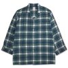 Mens Flannel Cotton Two Piece Pajama Shirt and Elast Pants Lounge Set,