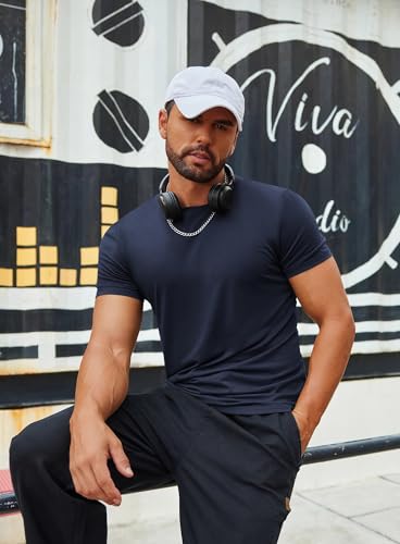 Men's T Shirt Short Sleeve Crew Neck T-Shirts Casual Summer Classic Basic Tees