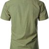 Men's Fitted Cotton Like Linen Casual Short Sleeve Button Up Shirts Lightweight Beach Tops with Pocket