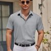 Mens Casual Button Down Shirts Short Sleeve Business Shirts Lightweight Wrinkle Free Dress Shirts