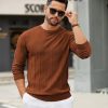 Men's Crew Neck Sweater Long Sleeve Ribbed Knit Dress Sweaters Casual Slim Fit Pullover